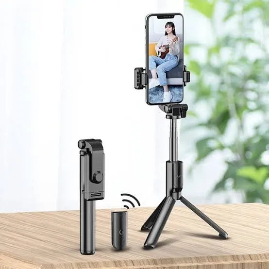 4-in-1 Bluetooth Selfie Stick Tripod | Extendable Stand with Wireless Remote, LED Light & Camera Holder